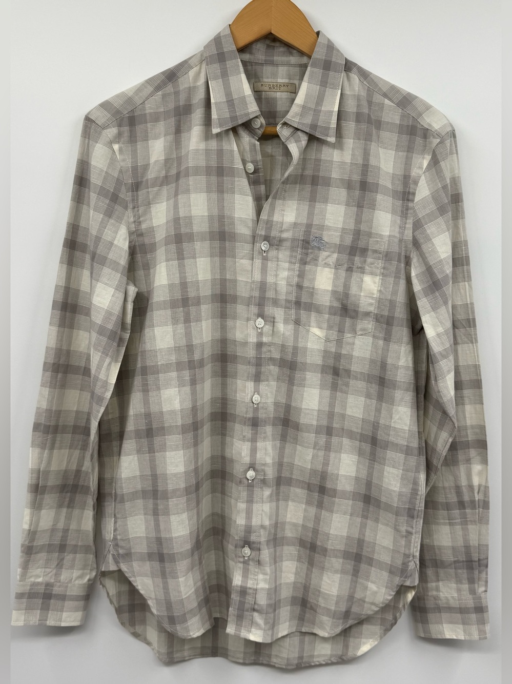 Burberry Brit Nova Check Shirt Men's XS Cotton Linen Authentic Preppy Old Money